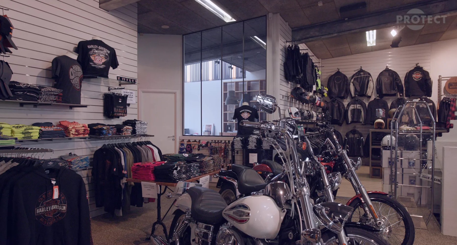 Tågesikring af harley butik fra VIP Security & Services A/S